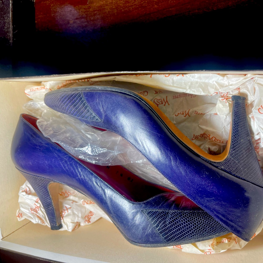 Vintage YSL Megeve purple heels 7.5